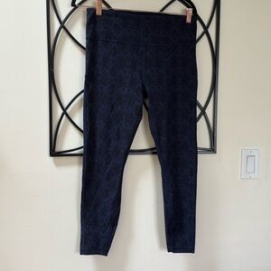 Athleta Black and Blue Snakeskin Leggings